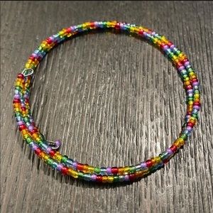 Wire beaded wrap around bracelet